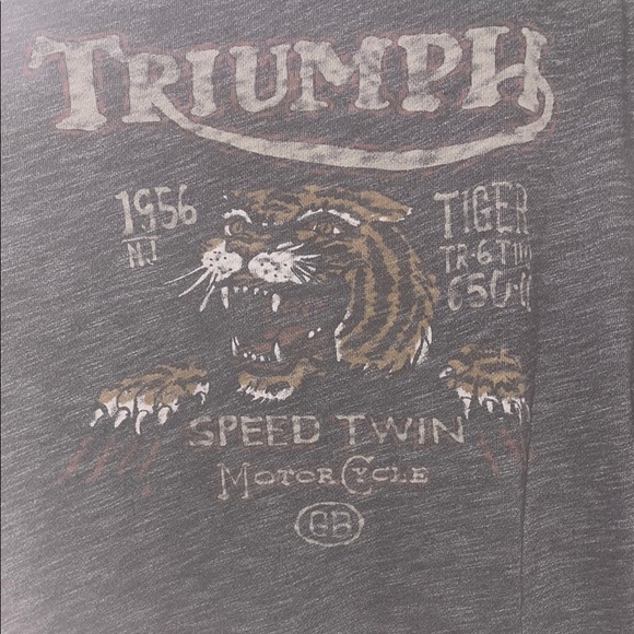 Triumph Gray Hoodie with large design on back, zip up size large - Picture 8 of 10